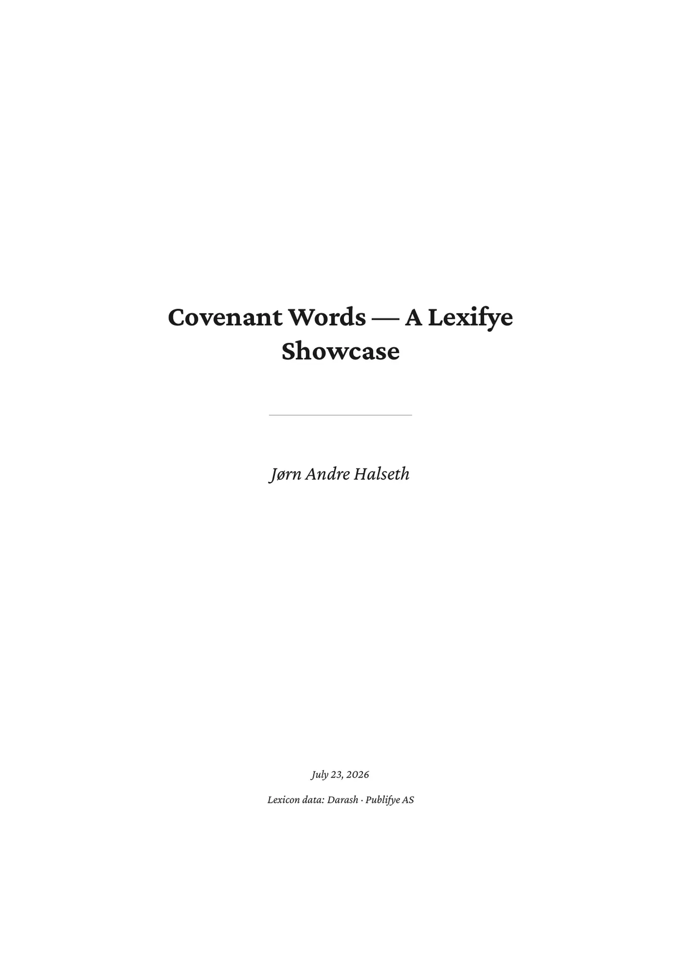 The title page